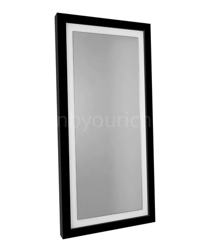 Gold Salon Mirror for Barber Shop Wood Beauty Salon Mirrors Beauty Salon Furniture Mirror with Cabinet Ready to Ship
