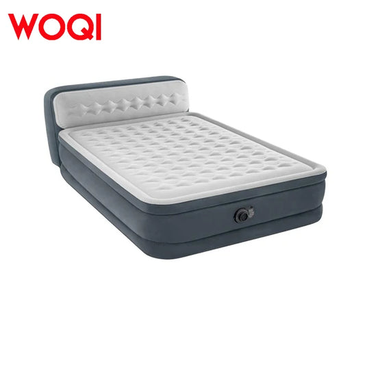 WOQI Deluxe Air Mattress with Headboard Built-In Electric Pump Carry Storage Bag for Bedroom Use by PDG ibma