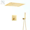 Ceiling Shower System 20x14 Inch Large LED Shower Head Rain Waterfall Bath Gold Faucets Set With Thermostatic Mixer Valve