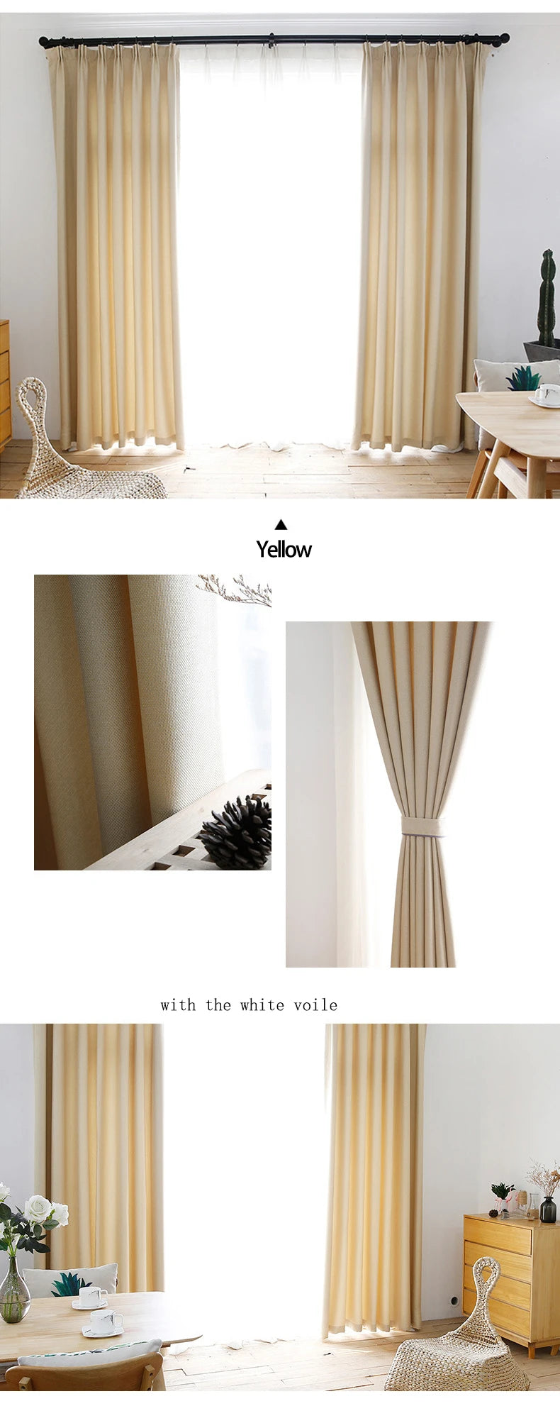 YCENTRE Faux Linen 70%-85% Shading Custom Made Insulating Modern Style Solid Color Blackout Curtain For Living Room Window