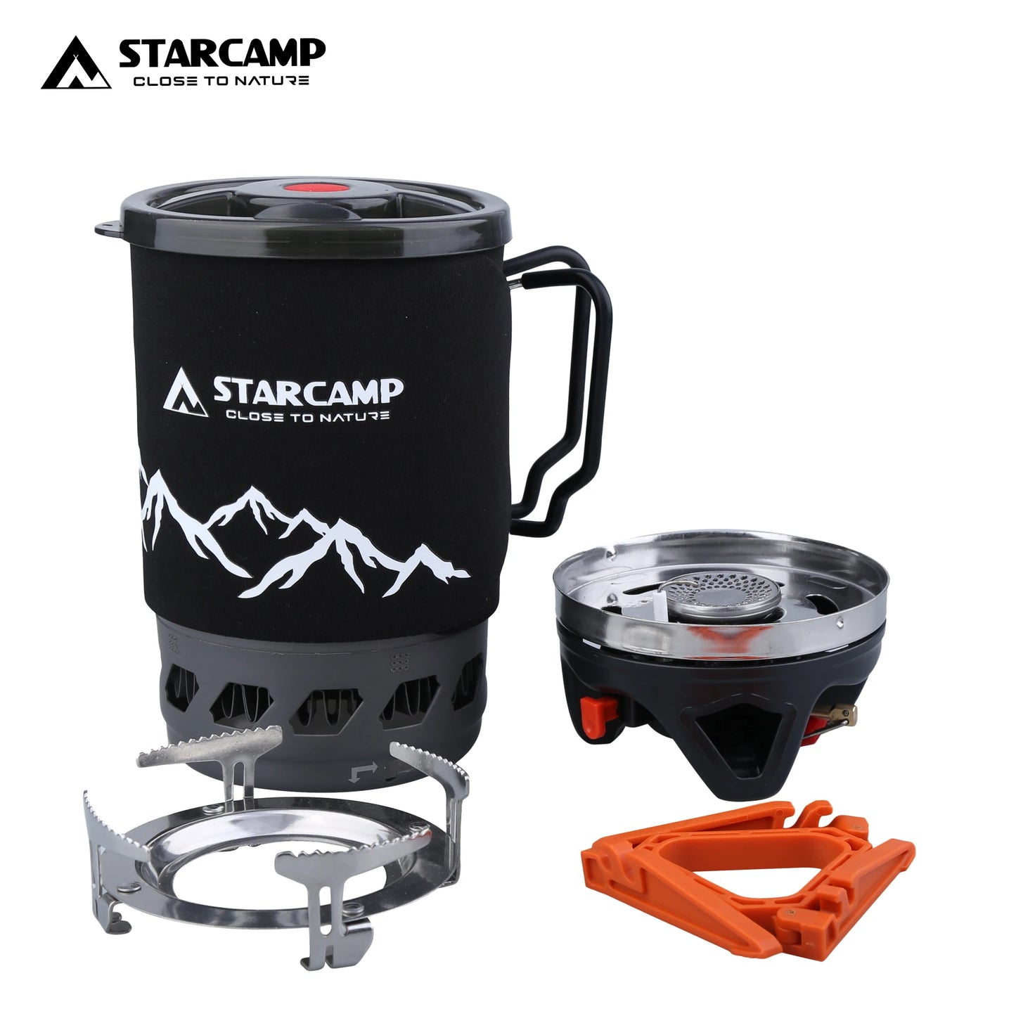 STARCAMP 900ml Outdoor Solo Backpack Hiking Camping Gas Stove Cooking System Fastboil Steel Jet Cooker Compatible Butane Propane