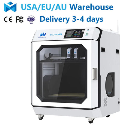 MD-400D Enclosed High Speed 400*400mm 3d Printer FDM IDEX Impressora 3d Profissional Supports Batch Printing of Small Parts