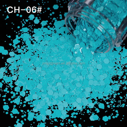 Factory Matt Macaron Colors Nail Sequins Solvent Resistant Non-Toxic Chunky Glitter Bulk Tumbler Snow Globe Epoxy Resin Festival