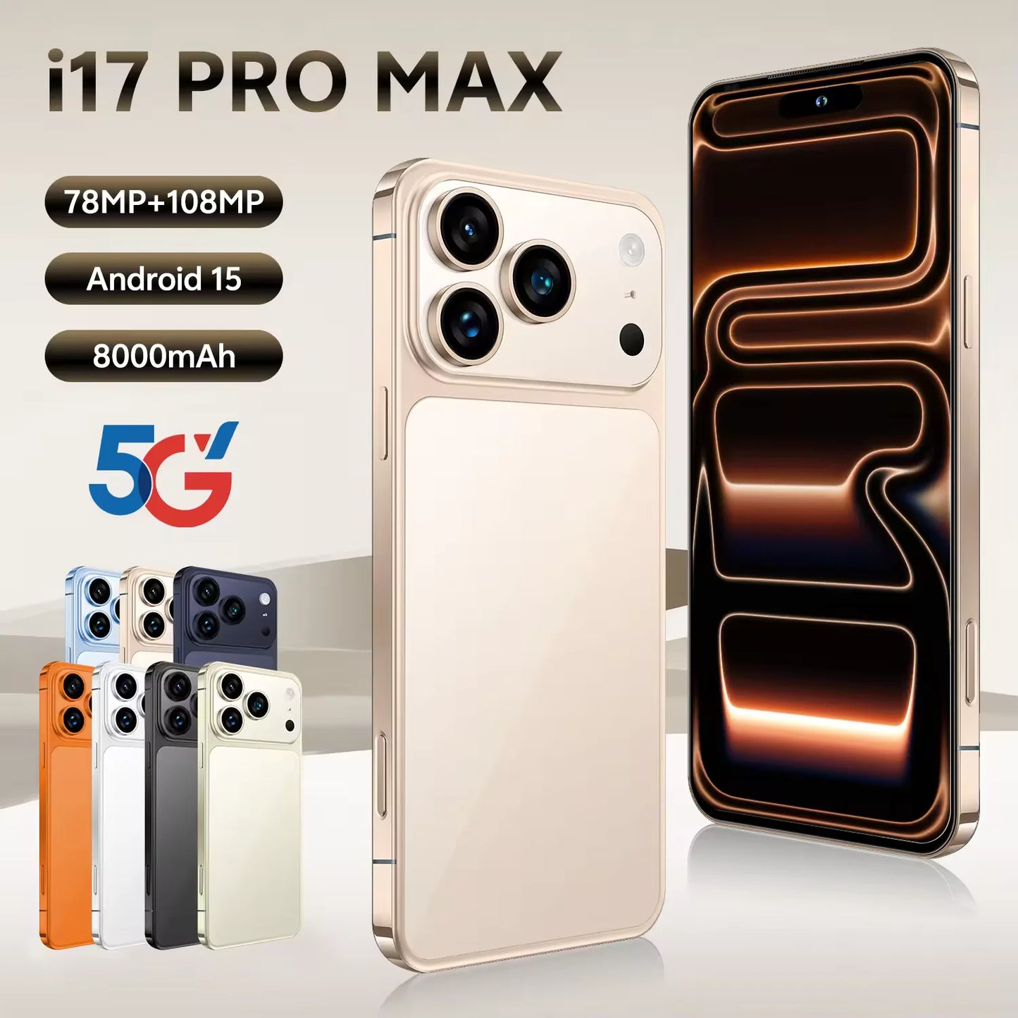Latest Trends I17 Pro Smartphone High Quality Mobile Phone 4G/5G Telephone 6.9inch CellPhone