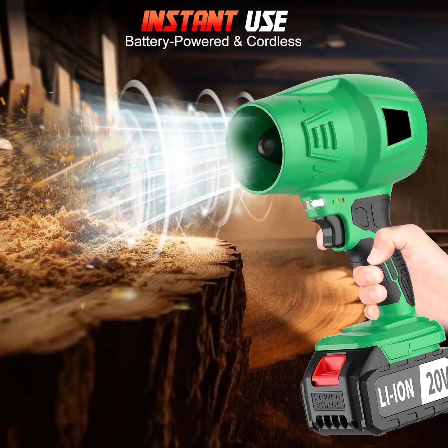 20V Turbo Cordless Leaf Blower Battery Powered Air Blower for Leaf and BBQ Cleaning DIY Grade US Local Warehouse Stock