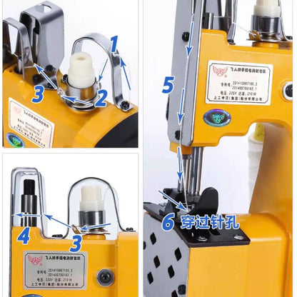 High-Speed Portable Electric Sewing Machine Beverage Plastic Packaging-Semi-Automatic Woven Rice Bag Sack Sealing Machine Easy