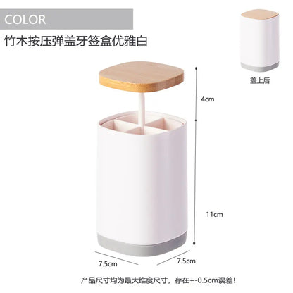 Portable Press Automatic Pop up Toothpick Case Plastic Office and Kitchen Organizer for Sundries Use Eco-Friendly Plastic Holder