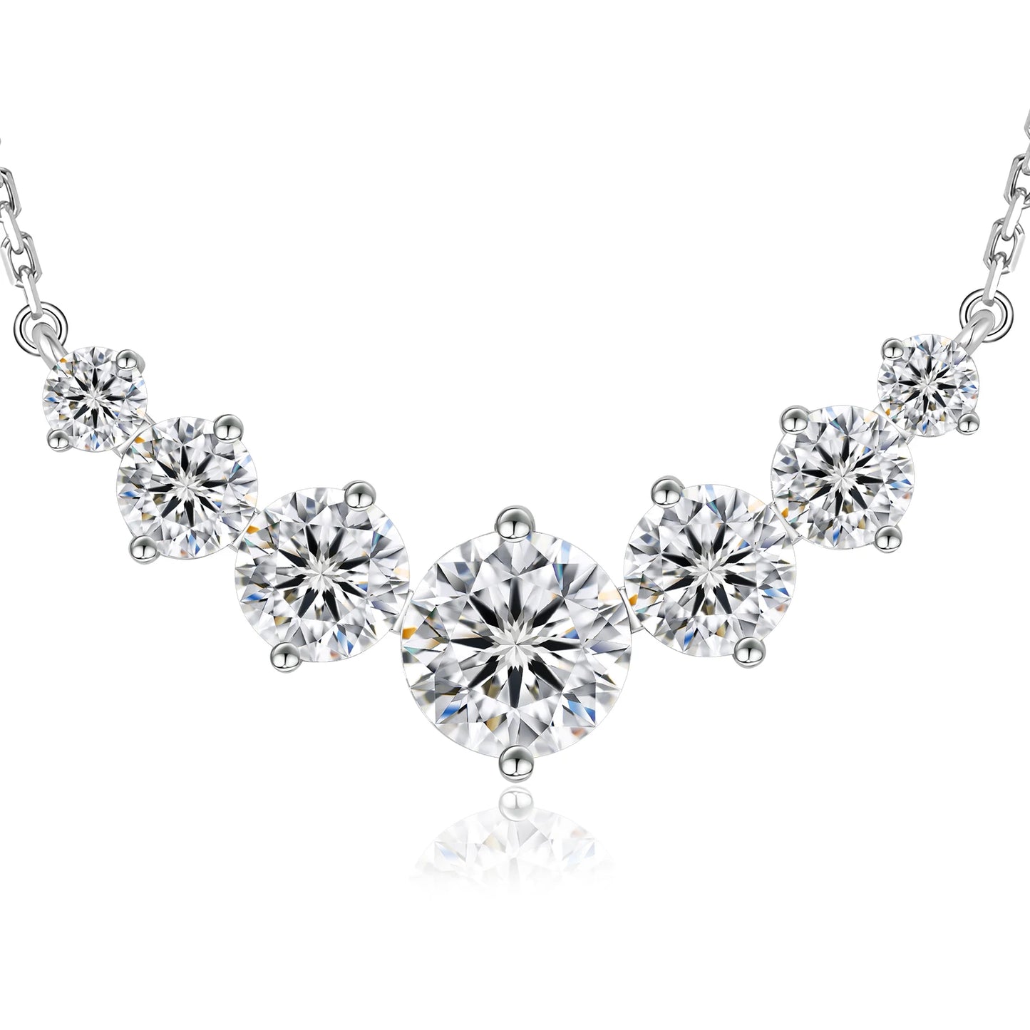 USA 5CT/1.7CT Moissanite Pendant S925 Sterling Silver Chain Women Gifts Smile GRA VVS Lab Created Diamond Heart Charm Necklace