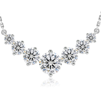 USA 5CT/1.7CT Moissanite Pendant S925 Sterling Silver Chain Women Gifts Smile GRA VVS Lab Created Diamond Heart Charm Necklace