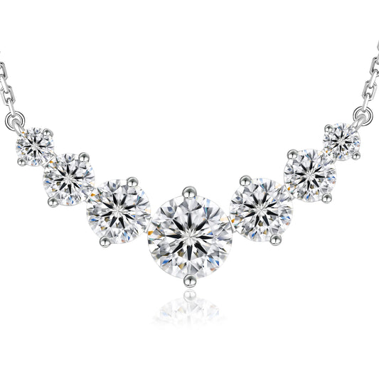 USA 5CT/1.7CT Moissanite Pendant S925 Sterling Silver Chain Women Gifts Smile GRA VVS Lab Created Diamond Heart Charm Necklace