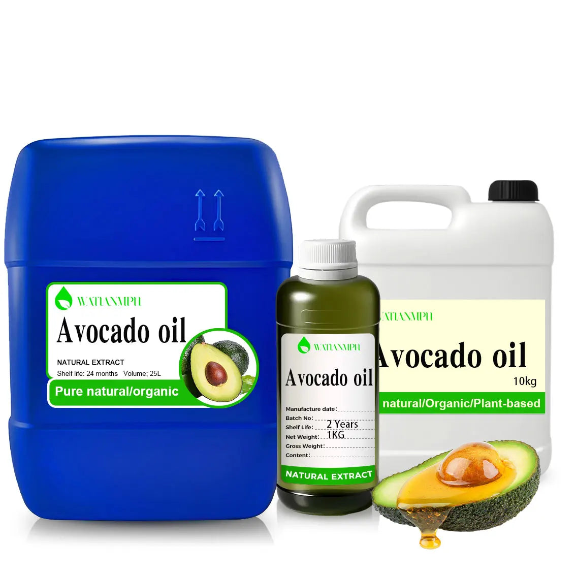 Wholesale Bulk Carrier Oils Organic Cold Pressed Pure Avocado for Hair Face Skin