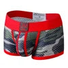 For Camouflage Print Color-Block Briefs Knitted Breathable Quick Dry Anti-Bacterial Low Rise Men's Underwear