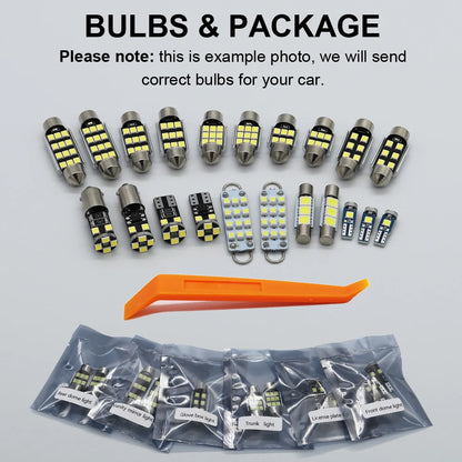 15Pcs Car Accessories For KIA Sorento 1 MK1 I JC 2002 2003 2004 2005 2006 2007 2008 Canbus LED Interior Signal Light Bulb Tools