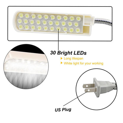Dimmable Sewing Machine LED Lights Flexible Work Lamp Industrial Lighting Magnetic Sewing Light 20/30LEDs for Drill Press Lathe