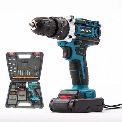 21V Lithium Battery Rechargeable 3-Function Impact Drill Set New Power Tool with OEM Customization Includes Screwdriver Set