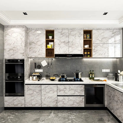 15.75x196.8 Inch Marble Wallpaper Peel and Stick Waterproof Vinyl Self Adhesive Wall Stickers Marble Sticker for Kitchen Cabinet