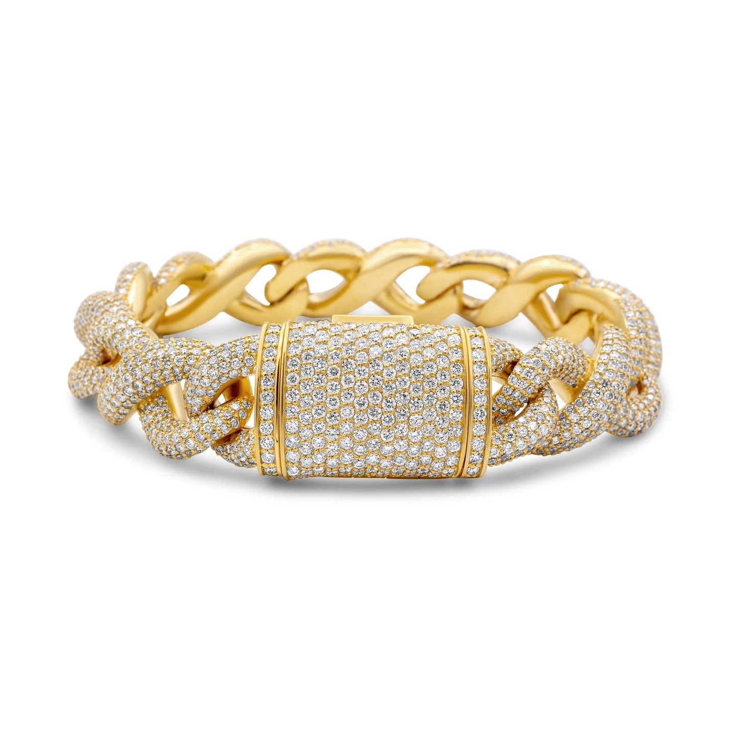 High Quality Icedout Diamond Charm Bracelet Handmade Link Chain 18K Gold Plated Hip Hop Unisex Elegant Style Gifting Use Bulk