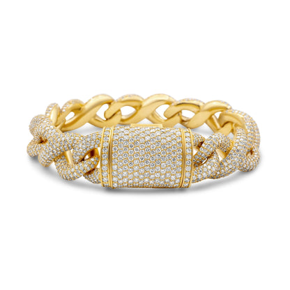 High Quality Icedout Diamond Charm Bracelet Handmade Link Chain 18K Gold Plated Hip Hop Unisex Elegant Style Gifting Use Bulk