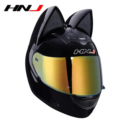 Fashionable Motorefit Motorcycle Car Ear Helmet Women Moto Full Face Motorbike Helmet Motocross Catwoman Helmet with Cat Ear