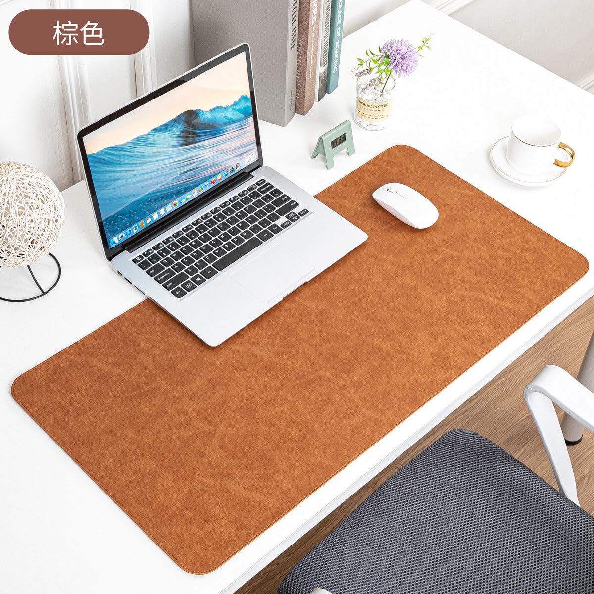 Skin-feeling Crazy Horse Leather Table Mat Leather Pattern Mouse Pad Custom Oversized Office Computer Mat Leather Learning Desk Mat