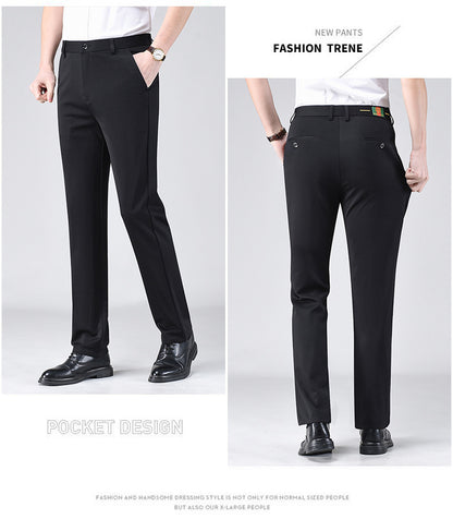 Live popular Tiger head summer thin men's casual pants men's straight business dad suit pants men's stretch long pants