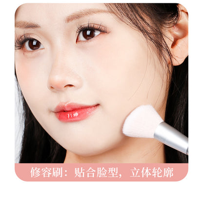 Xixi Light Feather Face Double Head Makeup Brush Easy Makeup Long Rod Flat Head Makeup Brush Novice Student Beauty Makeup Tool