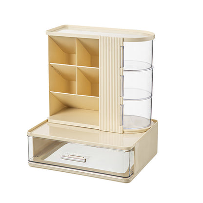 Makeup Brush Storage Box, Dressing Table, Large-Capacity Desktop, High-Looking Brush Pen Holder, Eye Shadow Brush, Eyebrow Pencil, Lipstick Shelf