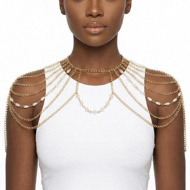 body chain jewelry European and American simple chain multi-layer shoulder chain body chain European and American exaggerated necklace