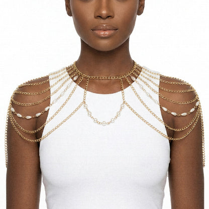 body chain jewelry European and American simple chain multi-layer shoulder chain body chain European and American exaggerated necklace