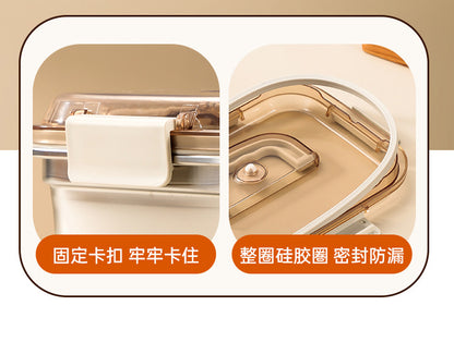 304 Stainless Steel Preservation Box Food Sealed Lunch Box for Microwave Lunch Box Large Capacity Square with Handler