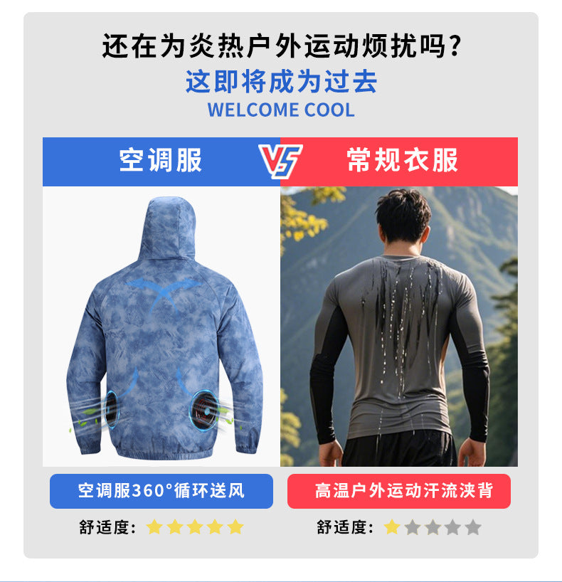 New Fan Sun Protection Clothing, Heatstroke Prevention Outdoor Work Clothes, Refrigeration Fishing Clothing for Men and Women with Fans to Cool down