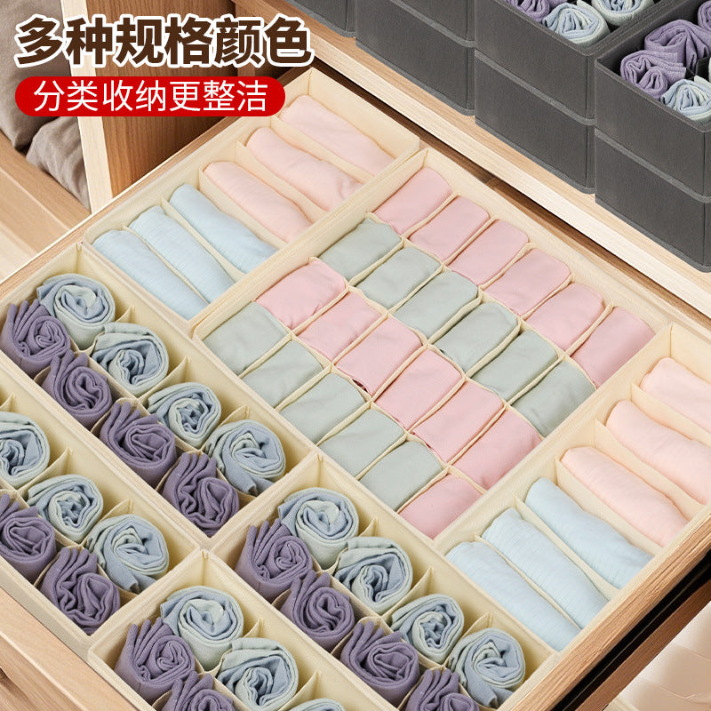 Underwear Compartmentalized Storage Box Four-Piece Set, Sock Storage Box, Fabric Home Storage, Bra Organizer, Multi-Compartment Classification Storage Box