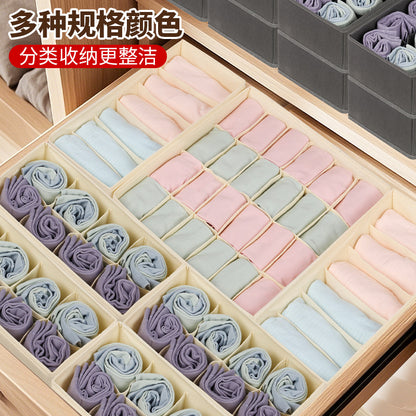 Underwear Compartmentalized Storage Box Four-Piece Set, Sock Storage Box, Fabric Home Storage, Bra Organizer, Multi-Compartment Classification Storage Box
