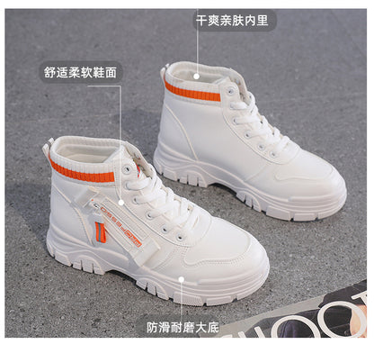High-Top White Sneakers for Women 2026 Autumn Trendy Shoes Student Korean Style Versatile New Sneakers Sports Shoes Women's Shoes Qr522
