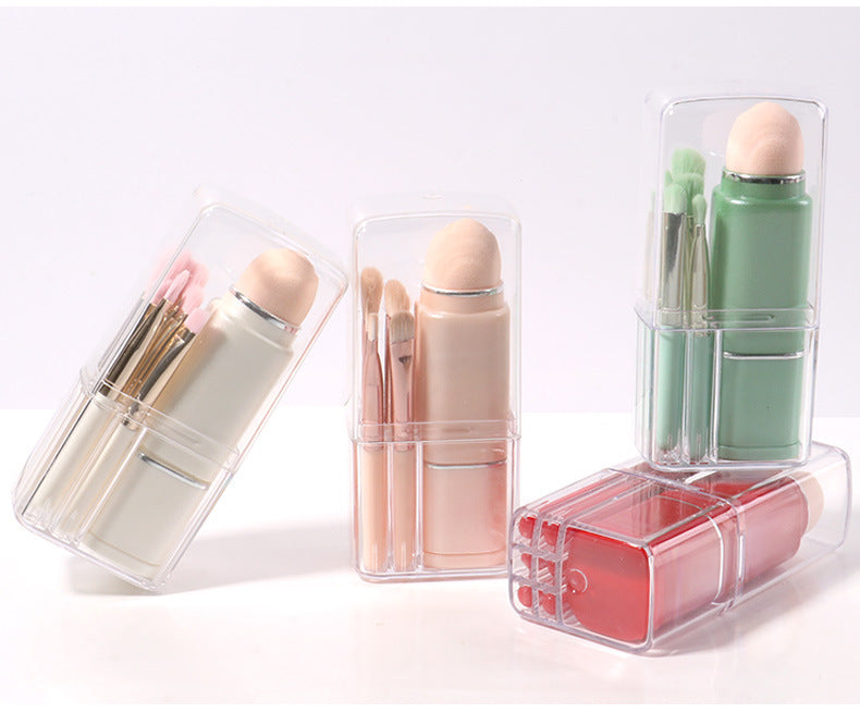 New Eight-In-One Mini Makeup Brush Set Portable Retractable Boxed Eye Shadow Brush Loose Powder Brush Concealer Brush