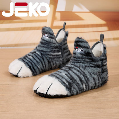 Cross-Border Autumn and Winter Yoga Shoes with Fleece Lining for Warmth, Indoor Shoes for Men and Women, Non-Slip, Silent, Slip-On, Closed-Toe, Soft Plush Cotton Shoes