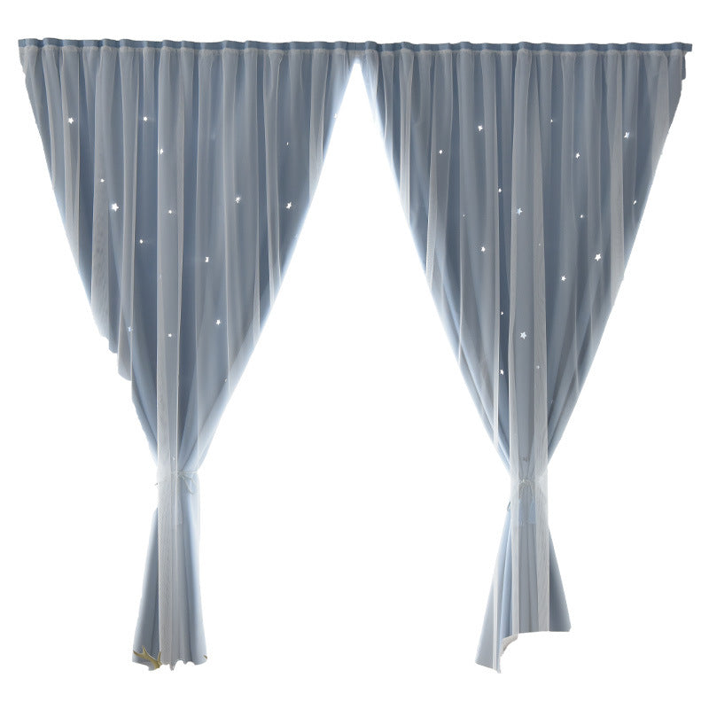 Source manufacturers non-perforated installation curtains hook and loop curtains cross-border foreign trade shading curtains self-adhesive finished products wholesale