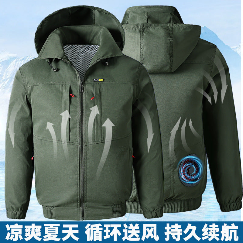 Summer Cooling Air-Conditioned Clothing for Men, Refrigeration Clothing with Fan, Welding Site Heatstroke Prevention Labor Protection Work Clothes