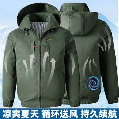 Summer Cooling Air-Conditioned Clothing for Men, Refrigeration Clothing with Fan, Welding Site Heatstroke Prevention Labor Protection Work Clothes