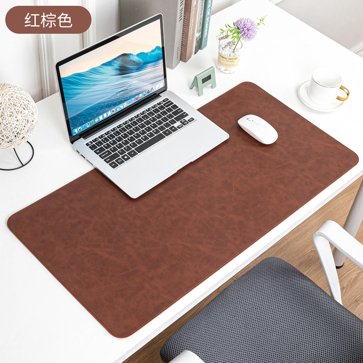 Skin-feeling Crazy Horse Leather Table Mat Leather Pattern Mouse Pad Custom Oversized Office Computer Mat Leather Learning Desk Mat