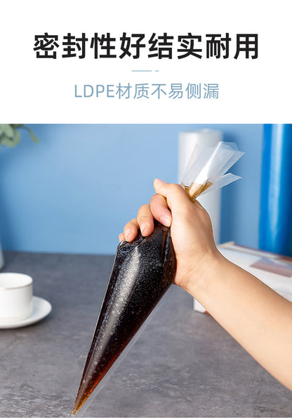Explosion-Proof High-Pressure Disposable Piping Bag Thickeneded Transparent Spot Plastic Ldpe Environmentally Friendly Triangle Bag 50 Pieces Small Size