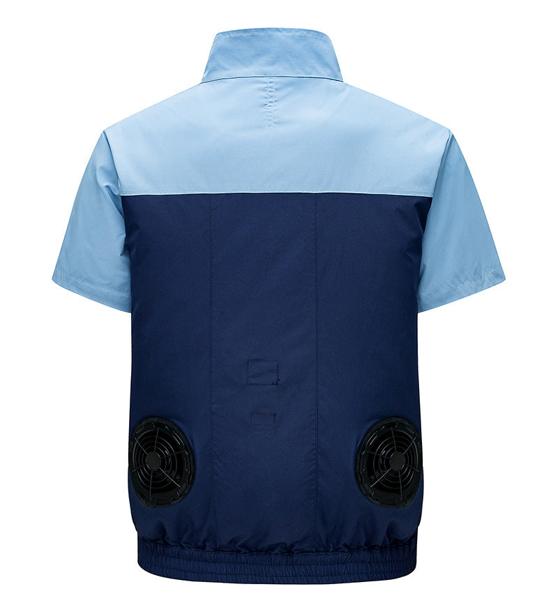 Cross-Border Summer Cooling Air-Conditioning Clothing with Fan Refrigeration Workwear Outdoor Heatstroke Prevention Fan Clothing Men's Labor Protection Clothing Work Clothes