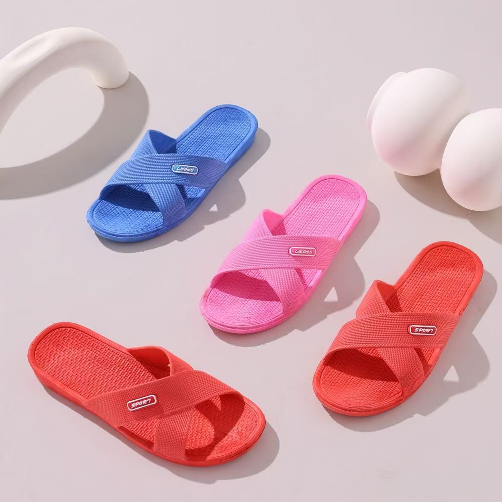 368 Women's Classic Style Summer New Women's Home Slippers Bathroom Bath Non-Slip Cross Slippers Wholesale