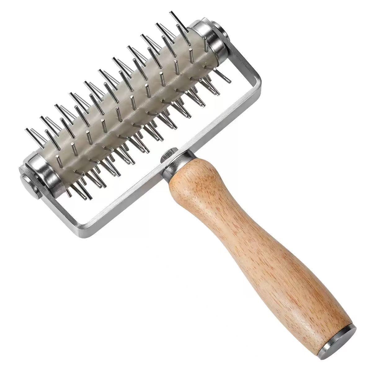 in stock Pizza Mesh Knife Pizza Tools Baking Tools Stainless Steel Wooden Handle Pizza Roller Knife Snack Hob