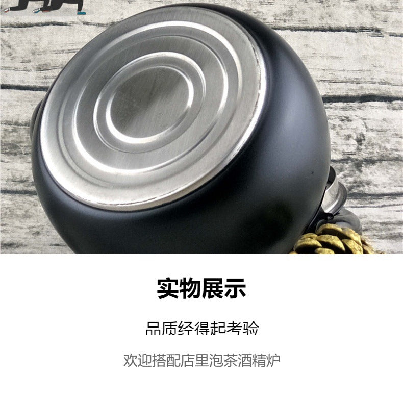 Factory wholesale stainless steel kettle black classic household compact simple teapot restaurant with filter teapot