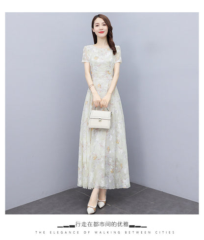 2022 Summer New Bohemian Long Dress to Ankle Chiffon dress Super Long Seaside Holiday Beach Dress for Women