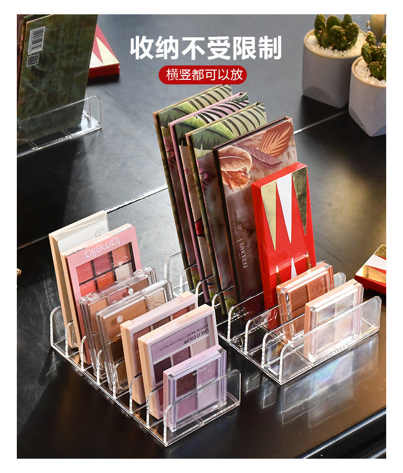 Cross-border Eye Shadow Plate Storage Rack Transparent Powder Cake Box Desktop Drawer Split-compartment Cosmetic Cosmetic Storage Rack Customization