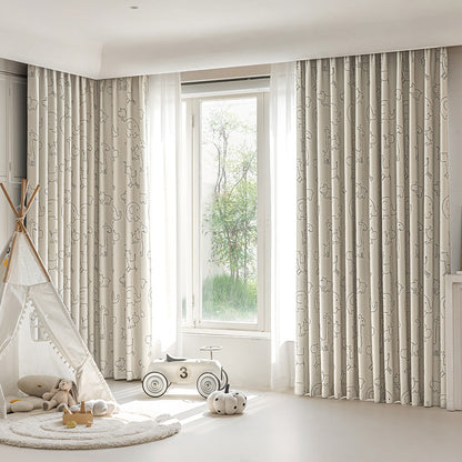 Children's Curtains with Digital Printing on Black Gold Base Fabric, Light Luxury Style for Bedroom and Living Room, Thickened New Model, Shaoxing Curtains, Blackout Wholesale