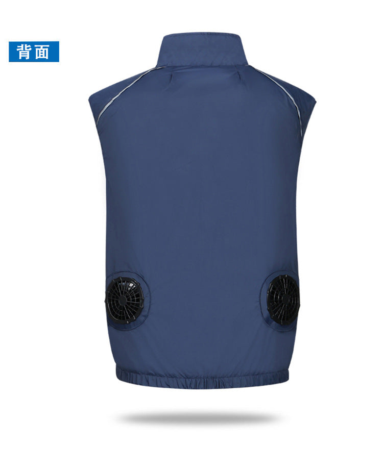 Wholesale air conditioning clothing sleeveless summer heatstroke prevention and cooling clothing with fan construction site labor protection clothing cross-border Japanese and Korean explosions