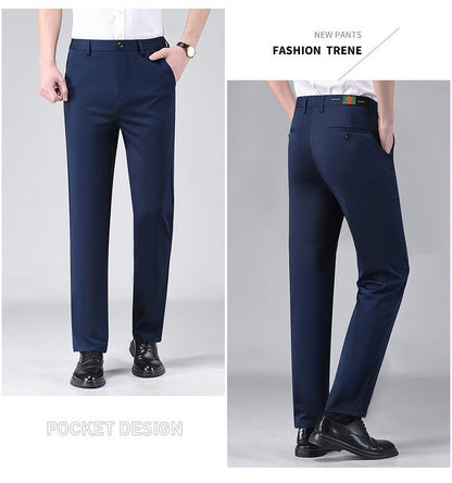 Live popular Tiger head summer thin men's casual pants men's straight business dad suit pants men's stretch long pants